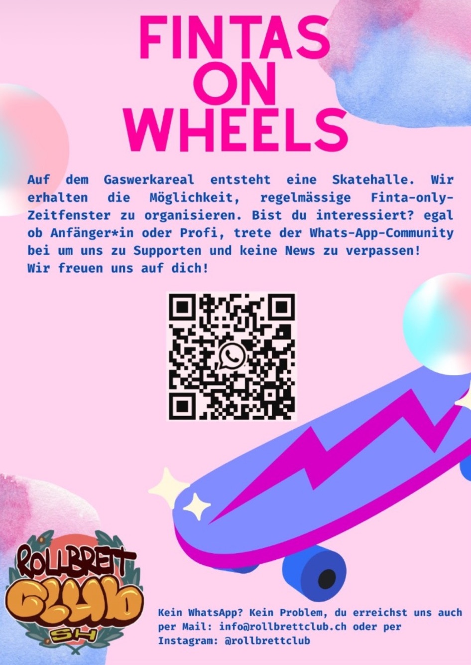 Flyer FINTAs on Wheels mit WhatsApp-QR-Code